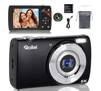 Rollei Powerflex Compact Camara Digital, Camara de Fotos 5K Dual Cámara 64MP Autofocus con Zoom Digital 5X & Pantalla Táctil de 2,8" Camara Fotografica Compacta Nergo, Cámara-Digital-Fotos-Fotografica