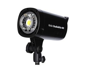 Rollei Studio Flash 400 Kit Doble: Juego de flash de estudio profesional con una potencia de 400 vatios por segundo, incl. 2 unidades de flash de estudio, Octabox 90 cm, Softbox 60x90cm, 2 píes para los flashes, radiotransmisor U7, reflector con 5 geles de color y carcasa enrollable