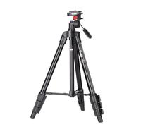 Rollei Compact Traveler Star S1 (Antes Digi 3400) - Trípode Compacto con Cabezal de trípode, Capacidad 2 kg, Altura 125 cm, Aluminio, Color Negro