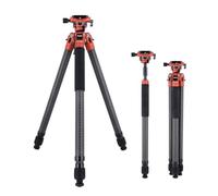 Rollei Tripode Camara Portátil 148cm Compact Traveler Swift Carbon Rojo | Trípode de Viaje Compacto con Rótula de 360° Arca Swiss Tripod para Movil y Cámara con Función Monopié y Soporte para Movil