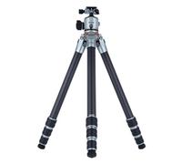 Rollei Trípode de Carbono Lion Rock Pro con Cabezal de trípode - Ultraligero, Alta Capacidad de Carga 20 kg, Altura Ajustable hasta 147,5 cm, tamaño Compacto del Paquete, Puntas Intercambiables para