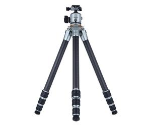 Rollei Trípode de Carbono Lion Rock Pro con Cabezal de trípode - Ultraligero, Alta Capacidad de Carga 20 kg, Altura Ajustable hasta 147,5 cm, tamaño Compacto del Paquete, Puntas Intercambiables para