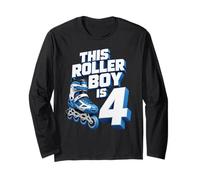 Roller Boy 4º cumpleaños Patinador Patinador niño Edad 4 Fiesta Manga Larga