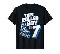 Roller Boy 7º cumpleaños Rollerblading Skater Kid Edad 7 Fiesta Camiseta