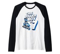 Roller Boy 7º cumpleaños Rollerblading Skater Kid Edad 7 Fiesta Camiseta Manga Raglan