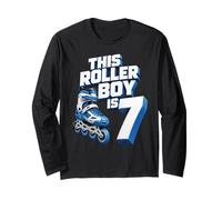 Roller Boy 7º cumpleaños Rollerblading Skater Kid Edad 7 Fiesta Manga Larga