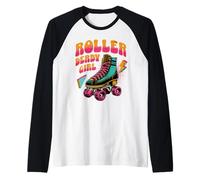 Roller Derby Girl Indoor Skater Roller Skating Camiseta Manga Raglan