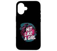 Roller Derby Hit Like A Girl Empowering Skater Design Carcasa para iPhone 16