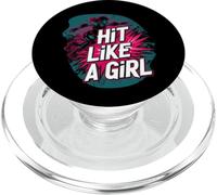 Roller Derby Hit Like A Girl Empowering Skater Design PopSockets PopGrip para MagSafe