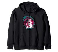 Roller Derby Hit Like A Girl Empowering Skater Design Sudadera con Capucha
