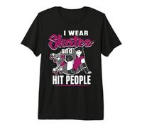 Roller Derby Uso Patines Y Golpeo A La Gente por Diversión Camiseta Premium