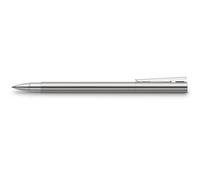 Faber-Castell 342004 - Boligrafo Neo Slim de Acero Inoxidable - Roller - Mina con Punta de Cerámica Negra - Plata Brillante