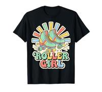 Roller Girl Retro Patinaje Arte Colorido Vintage Camiseta