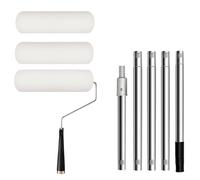 Roller Paint Brush Tool Set - Stainless Steel Paint Roller With Extendable Pole | Aleación de aluminio y poliéster DIY Home Painting Tool for Ceilings Walls Furniture Gabinets Doors