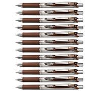 Pentel Bolígrafo retráctil Energel XM BL77 – Gel líquido 0,7 mm – 54% recicladas – Caja 12 – Marrón