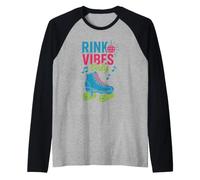 Roller Rink Crew Retro Skate Disco Vibes Pista Patinaje de Vida Camiseta Manga Raglan