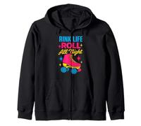 Roller Rink Crew Retro Skate Disco Vibes Pista Patinaje de vida Sudadera con Capucha