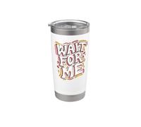 Roller Skating Wait For Me Retro Skateboarding Vaso térmico de acero inoxidable de doble pared