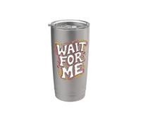 Roller Skating Wait For Me Retro Skateboarding Vaso térmico de acero inoxidable de doble pared