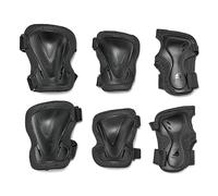 Rollerblade EVO Pro Gear - Juego de 3 Protectores de Patines en línea para Codos, Rodillas y Manos para Hombre y Mujer, Unisex, Negro, M
