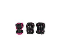 Rollerblade Protecciones Skate Gear Junior 3 Pack, Niños, Negro/Rosado, XS