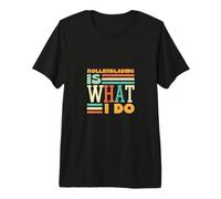 Rollerblading es lo Que Hago Rayas Retro Camiseta Premium