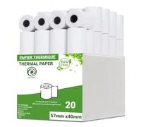 Rollgenio rollo de papel térmico premium de 57 x 40 mm para recibo de caja para máquina de tarjetas de crédito POS, PDQ,EPOS (20 bobinas)