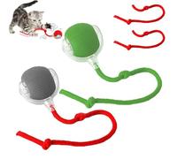 Rollie Pet Toy, Interactive Cat Toy Ball, Upgrade 360 Automatic Rotating Roller Ball for Indoor Cats, Smart Pet Toy Rechargeable, Active Rolling Ball With String for Cats and Dog (2PCS-B,Wake)