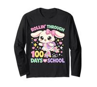 Rollin' Through 100 Days of School Cute Bunny Teacher Girl Manga Larga
