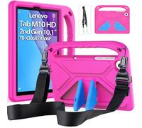 RollinCase Funda Infantil para 2020 Lenovo Tab M10 HD 2nd Gen 10.1 Pulgadas Tablet (TB-X306F/X306X), Carcasa Antigolpes con Asa y Correa, Rosa