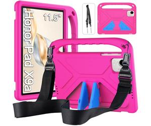 RollinCase Funda Infantil para Honor Pad X9a 11.5 Pulgadas 2025, Carcasa Antigolpes con Asa y Correa, Magenta