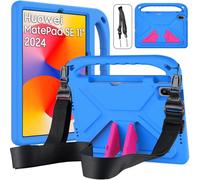 RollinCase Funda para Huawei MatePad SE (11 Pulgadas) Tablet 2024, Eva Ligera a Prueba de Golpes con asa Infantil y Correa para el Hombro, Azul