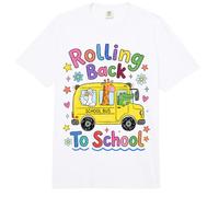 Rolling Back To School Cute Animals Bus First Day Comfort Colors Adult Heavyweight T-Shirt