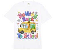 Rolling Back To School Cute Animals Bus First Day Comfort Colors Adult Heavyweight T-Shirt