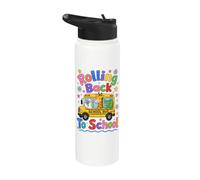 Rolling Back To School Cute Animals Bus First Day Stainless Steel Insulated Water Bottle