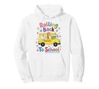 Rolling Back To School Cute Animals Bus First Day Sudadera con Capucha