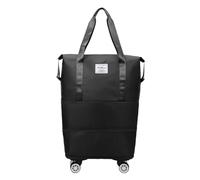 Rolling - Bolsa de viaje plegable | Bolsa de equipaje con ruedas, bolsa de viaje grande con ruedas, bolsa de viaje plegable impermeable con varios compartimentos, Negro , Se référer au descriptif