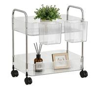 Rolling Cart - Acrylic Multi-layer Snack Trolley | Storage Cart With Lockable Wheels | Storage Carts With Lockable Wheels For Office Home Kitchen Makeup Laundry Bathroom Dorm Bedroom Pantry Craft