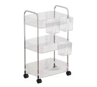 Rolling Cart - Acrylic Multi-layer Snack Trolley | Storage Cart With Lockable Wheels | Storage Carts With Lockable Wheels For Office Home Kitchen Makeup Laundry Bathroom Dorm Bedroom Pantry Craft