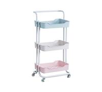 Rolling Cart Rolling Cart Kitchen Trolley 3 Tier Storage Shelf with Wheels Adjustable Service Cart for Office Suitable for Library, Office, Classroom, Family be