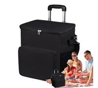 Rolling Cooler, 35L Insulated Wheeled Trolley Cart, a prueba de fugas, refrigeradora de viaje con asa telescópica, perfecta para exteriores, playa, camping, patio, picnic, de viaje, 90 x 33