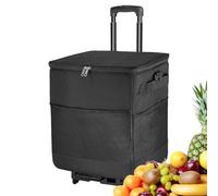Rolling Cooler, Insulated Cooler Bag, Portable Wheeled Box, Built-in Handle, Leakproof Interior, Easy Mobility, Perfect for Travel, Fishing, Picnic, Beach, Patio, Camping, Trip, 95.5x35x28cm
