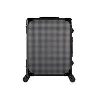 Rolling De Aluminio Maletín De Maquillaje Profesional Estuche para Maquilladores, Maquillaje De Tren Maleta con Ruedas, Estuche Cosmético con Luz LED, Fuente De Luz De 3 Colores, Negro (Color : Black