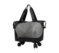 Rolling Duffle Bag With n - Bolsa de viaje con n | Rolling Shopping Maleta Pack Ligero Resistente a los arañazos 360 ° -Wenl - Zona de viaje, Compartimento de separación húmedo y , Negro , ver
