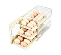 Rolling Egg Dispenser - 27.4 cm Transparente Storage Sorter Shelf | Dispensador de huevo deslizante automático con cajón interior para restaurante, encimera, panadería, hogar, picnic