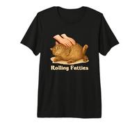 Rolling Fatties Funny Chubby Fat Tabby Cat Meme Lazy Cat Camiseta Premium