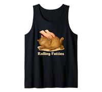 Rolling Fatties Funny Chubby Fat Tabby Cat Meme Lazy Cat Camiseta sin Mangas