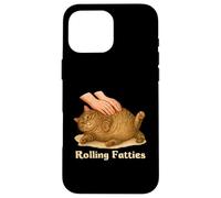 Rolling Fatties Funny Chubby Fat Tabby Cat Meme Lazy Cat Carcasa para iPhone 16 Pro MAX