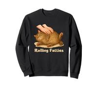Rolling Fatties Funny Chubby Fat Tabby Cat Meme Lazy Cat Sudadera