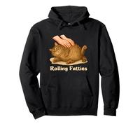 Rolling Fatties Funny Chubby Fat Tabby Cat Meme Lazy Cat Sudadera con Capucha